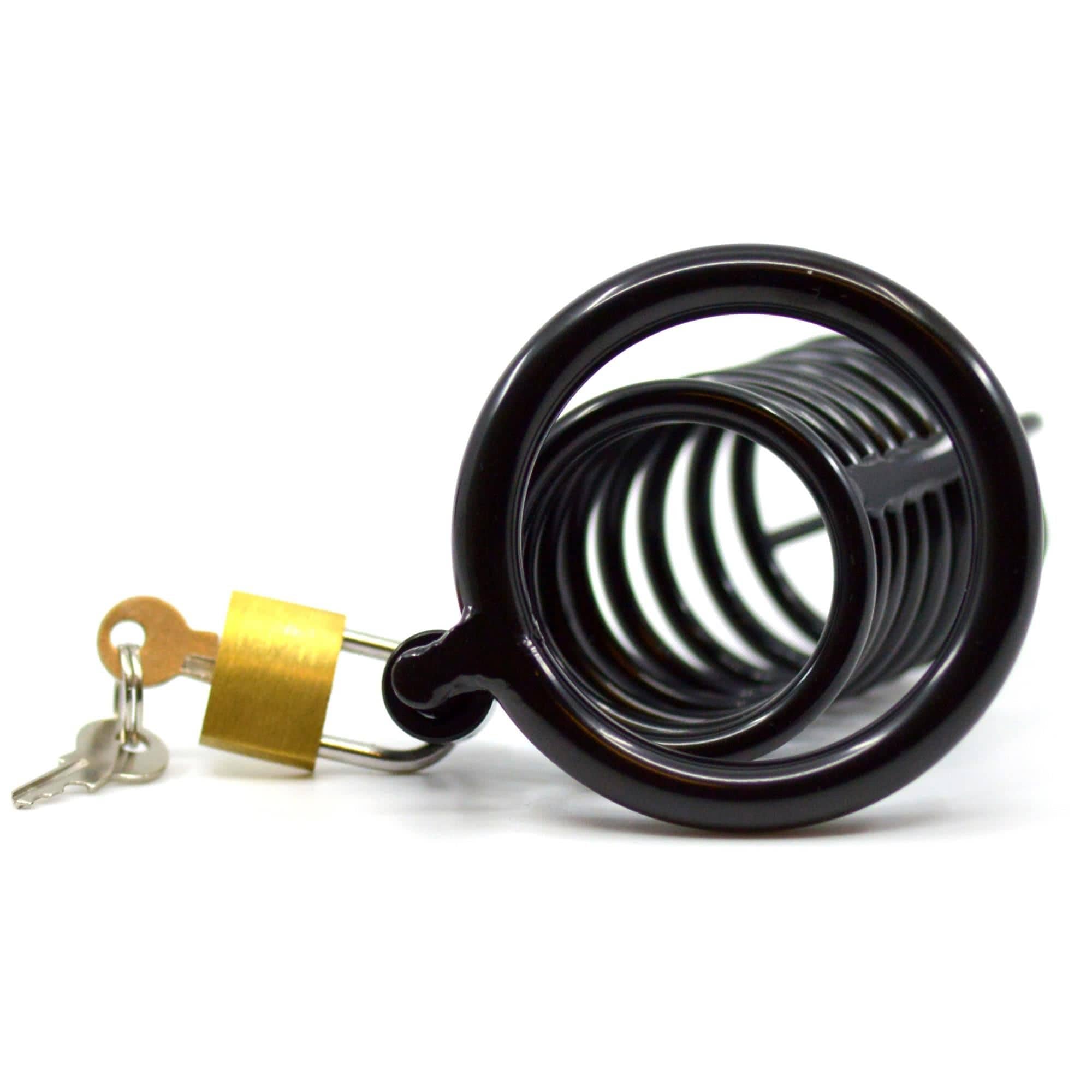 Cock Cage Steel Black Stripe Kyskhetsbälten Cock Cage Steel Black Stripe Kyskhetsbälten