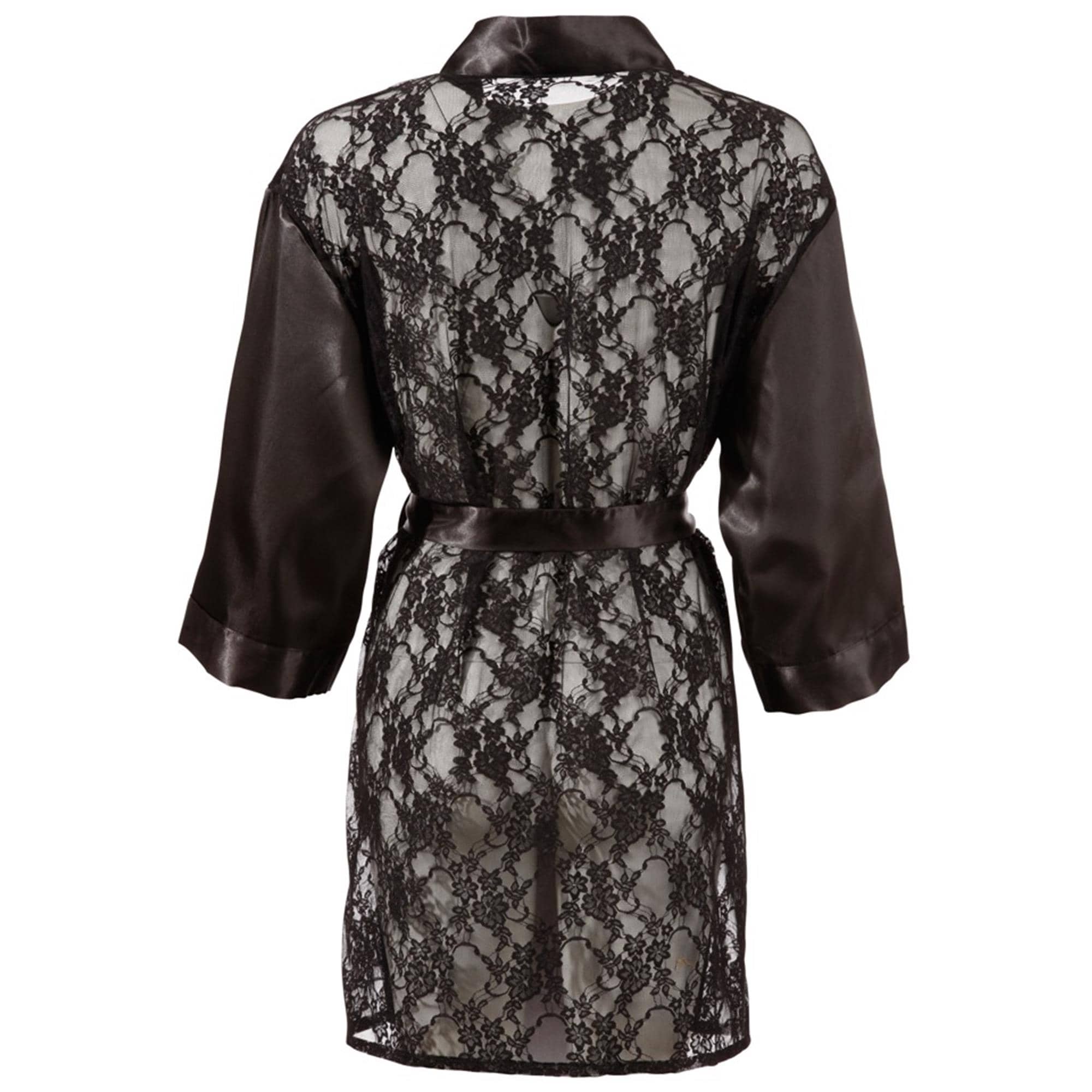 Satin Kimono – Svart – S/M Henne Satin Kimono – Svart – S/M Henne