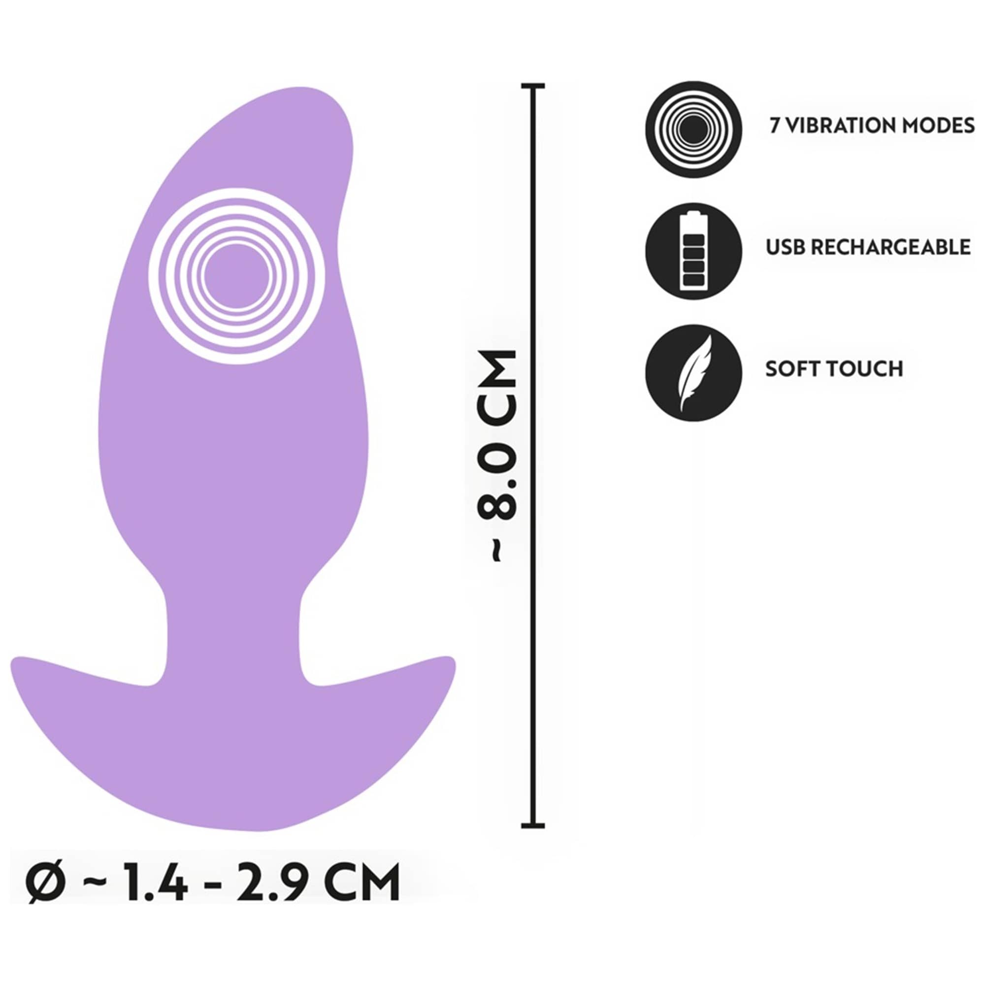 Cuties Vibrating Mini Butt Plug Purple Buttplug Cuties Vibrating Mini Butt Plug Purple Buttplug