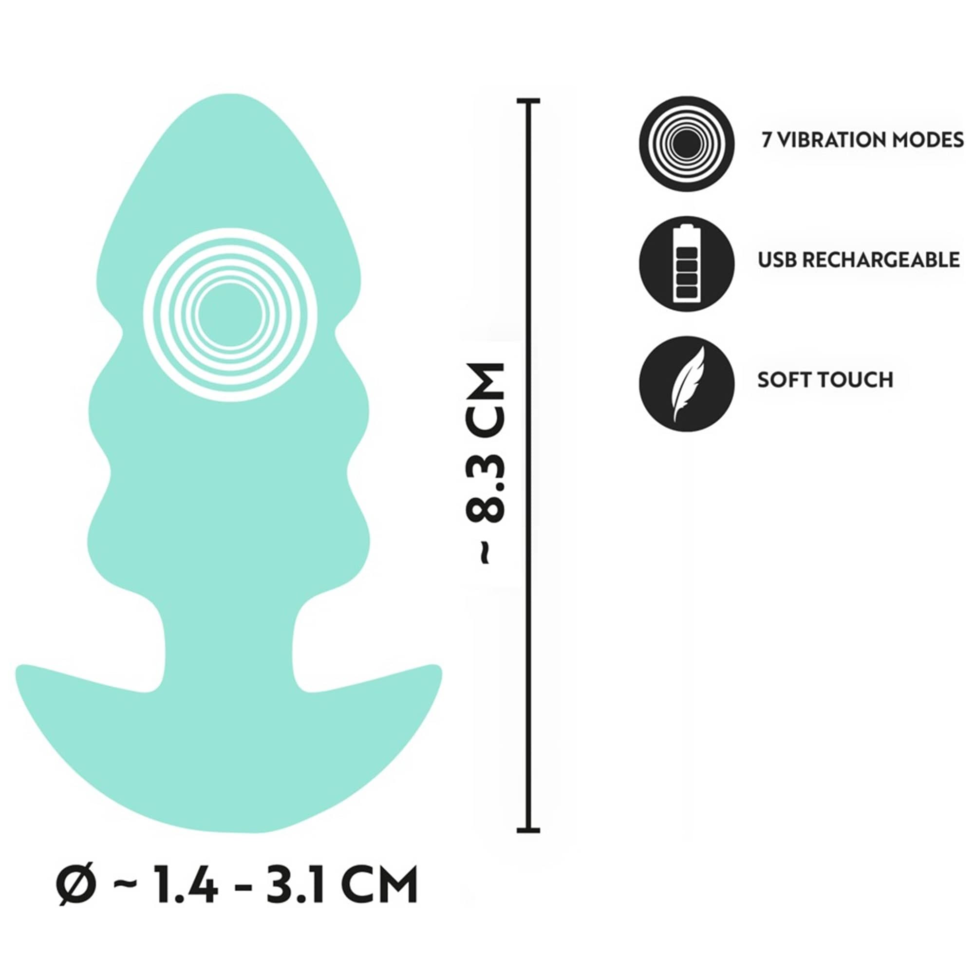 Cuties Vibrating Mini Butt Plug Turquoise Buttplug Cuties Vibrating Mini Butt Plug Turquoise Buttplug
