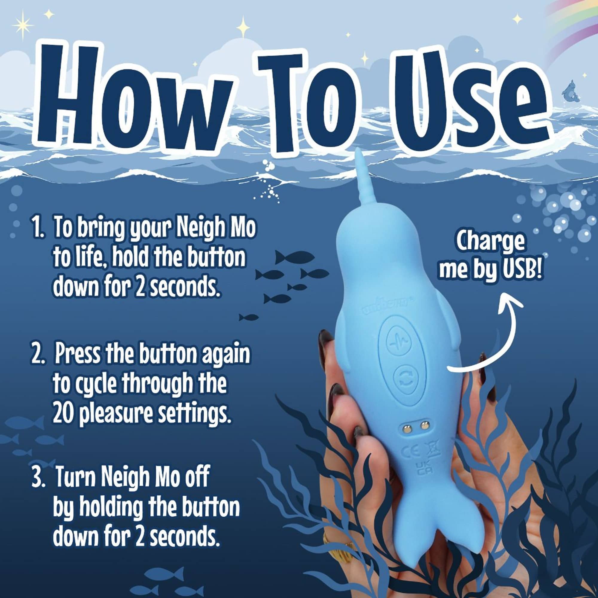 Unihorn Of The Sea Neigh Mo The Narwhal Blue Klitorisvibratorer Unihorn Of The Sea Neigh Mo The Narwhal Blue Klitorisvibratorer